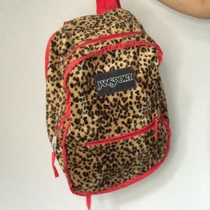 Jansport cheetah print reversible backpack